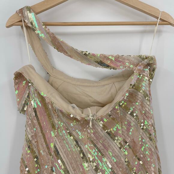 superdown | NWT Cicely Mini Dress in Sequin Multi Cream Pastel Iridescent L - Picture 11 of 14
